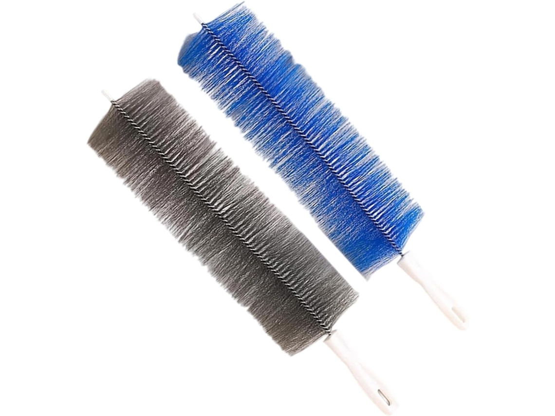 Conjunto De 2 Escovas Domésticas Flexíveis Com Cerdas Longas Para Limpeza Bordas Curvas, Telas De Ventiladores, Grelhas