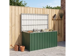 Vidaxl Caixa De Armazenamento Para Jardim Verde 129x67x65 Cm