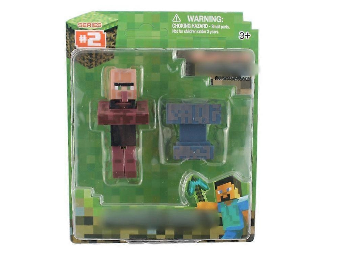 Figura De Ação De Aldeão Pixelado, Conjunto Com Acessórios