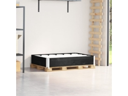 Vidaxl Colar Para Paletes 120x80 Cm Madeira De Pinho Maciça Preto