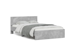 Vidaxl Estrutura Cama Cabeceira E Luzes Led 120x200cm Cinzento Cimento