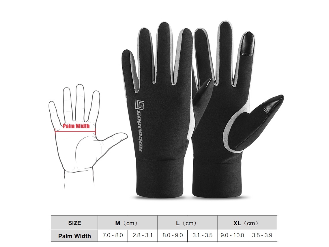 Luvas de inverno aquáticas touchscreen unissex com forro quente para ski ciclismo e esportes ao ar livre