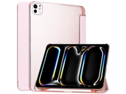Capa Para Apple Ipad Pro 11 2024 Com Tabuleiro Para Canetas Rosa