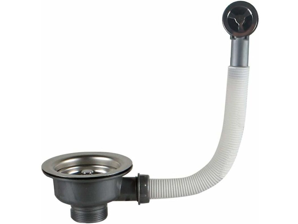 Ralo De Pia Em Aço Inoxidável Com Proteção Contra Transbordamento, 110 Mm 1½", Para Pias Padrão, Abs Incluso