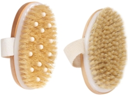 Conjunto De 2 Escovas Banho Com Cerdas Javali, Escova De Massagem E Esfoliação Para Cuidados Práticos Com A Pele