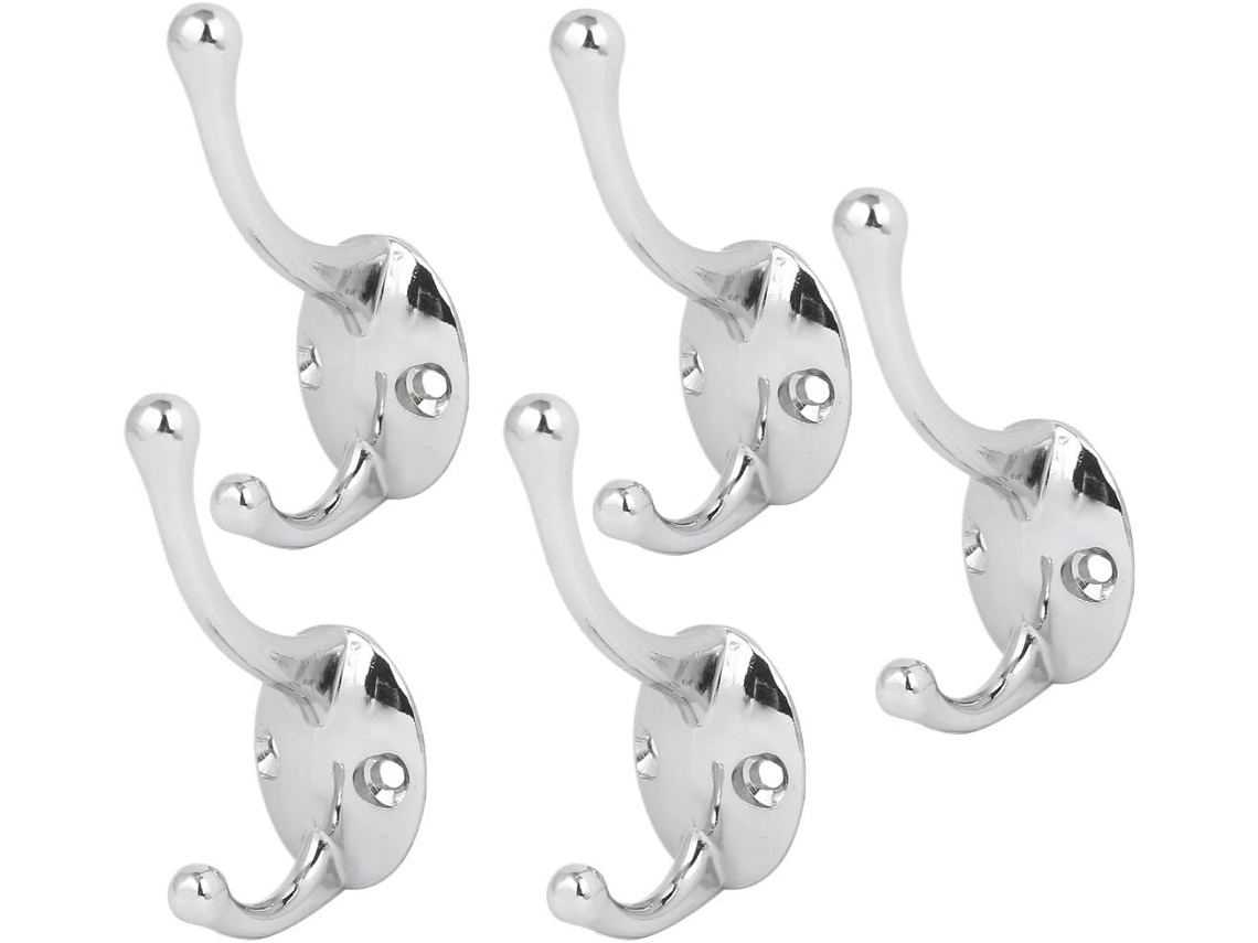 Conjunto de 5 Acessórios para Banheiro, Gancho Duplo CHABERLU