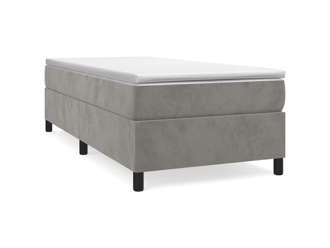 Estrutura de Cama com Molas Veludo Cinzento Claro MAISON EXCLUSIVE (90x190 cm)