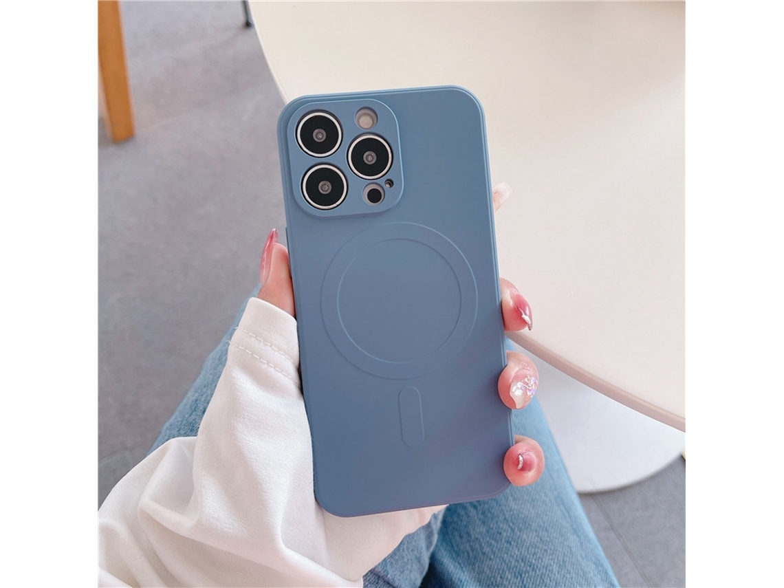 Capa Para Iphone 17 Em Silicone Líquido Magnético Cinza