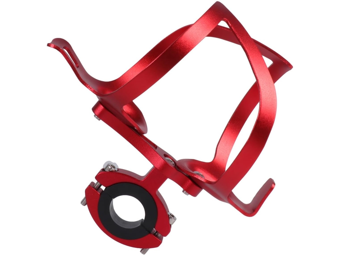 Suporte De Garrafa De Água Para Bicicleta Em Alumínio Vermelho Com Adaptador De Liga Metálica.