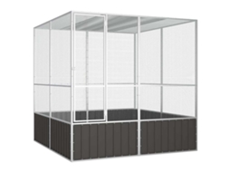 Vidaxl Gaiola Pássaros 213,5x217,5x211,5 Cm Aço Galvanizado Antracite