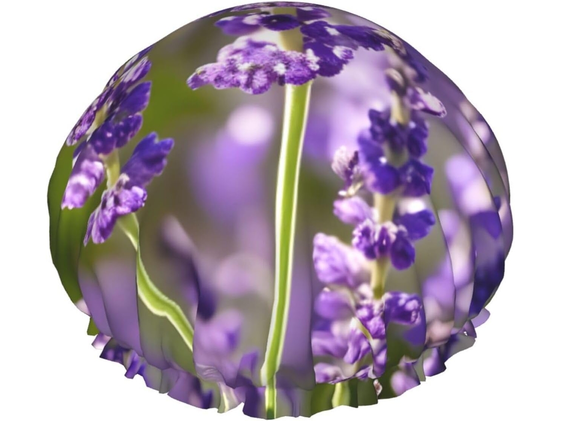 Touca De Banho Grande Para Homens E Mulheres Dupla Camada Estampa Flor Lavanda Cabelo Salão Beleza Essencial Viagens
