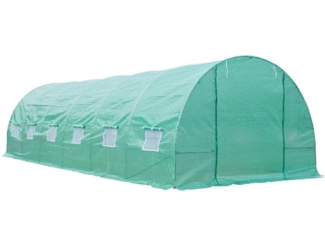 Outsunny Estufa para Terraço ou Jardim - de Cor Verde - Aço Polietileno - Dimensões de 8 x 3 x 2 m