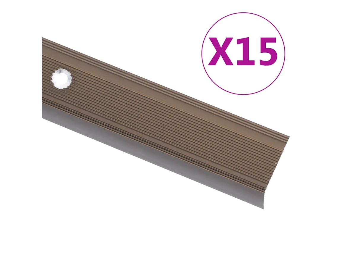 Stair Nosing, Stair Nosings Vidaxl Marrom Alumínio (90 Cm (15 Pcs))