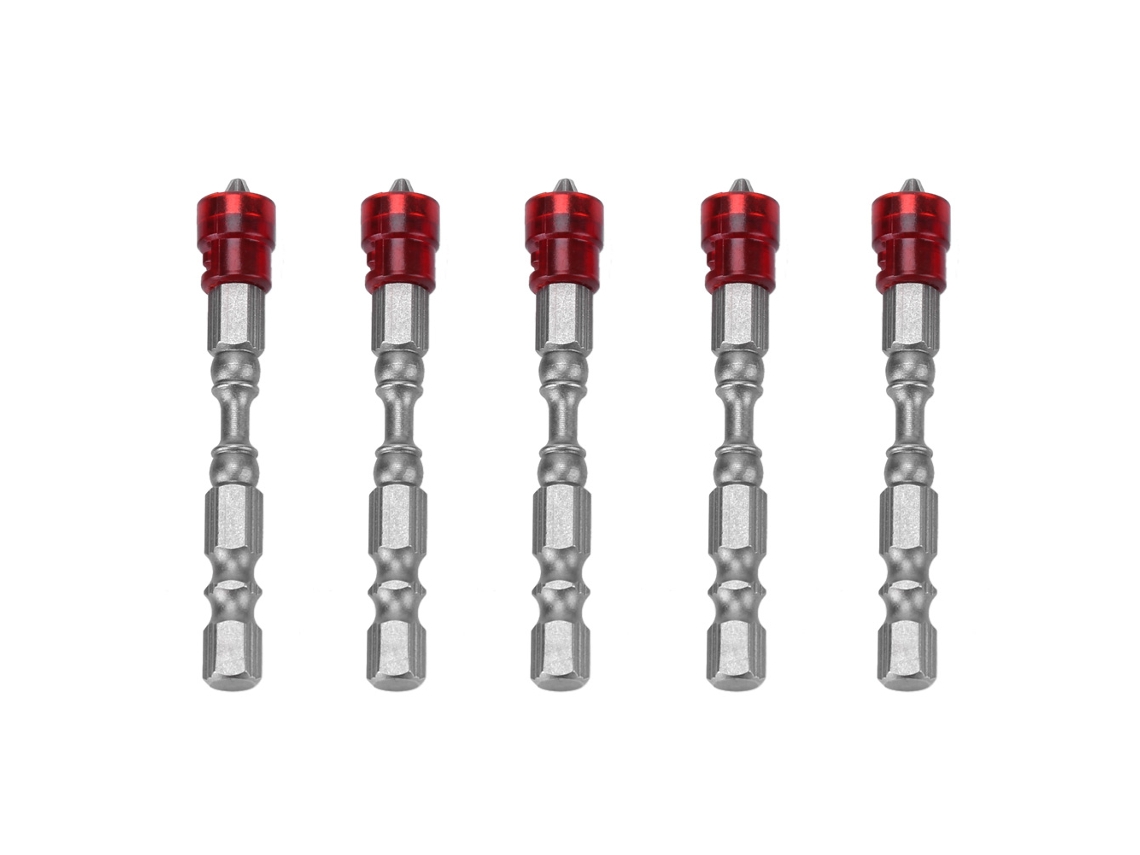 Conjunto De Brocas De Chave De Fenda Cruzada Ph2 Para Parafusos De Pladur Com Cabos De 1/4 Polegada (vermelho)