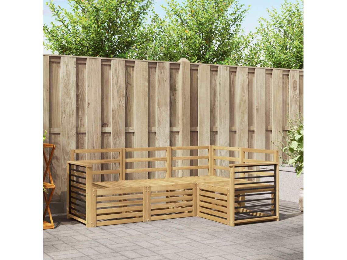 Vidaxl Conjunto De Sofás Para Exterior 4 Unid. Branco