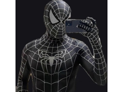 Traje De Cosplay Homem Halloween Venom Symbiote Homem-aranha Remy Preto Xxl Com Capuz Removível Xxl Capucha Desmontable