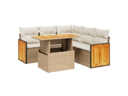 Garden Sofa Set, Garden Sofa Sets Vidaxl Bege Rattan / Vime (n/a)