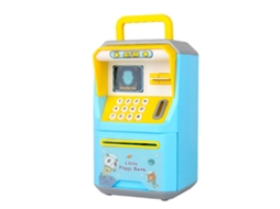 Mali máquina de Caixa Eletrônico Mini Banco com Reconhecimento Facial Simulado Brinquedo Educativo Azul