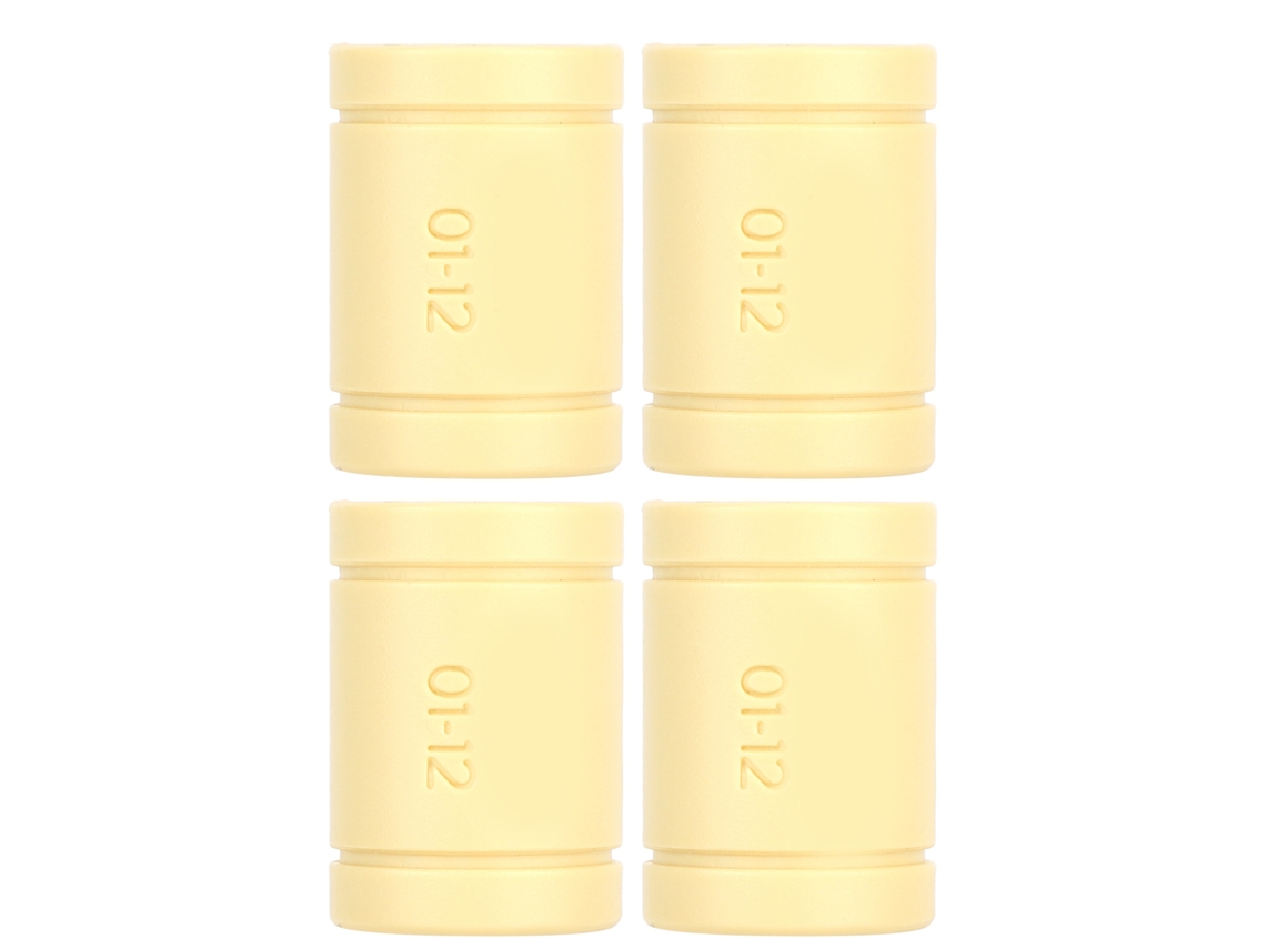 4 Peças Rolamentos Lineares Plásticos Amarelos Lm12uu Para Impressora 3d Reprap Mendel Rjmp‑01‑12