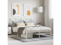 Estrutura De Cama Com Cabeceira 140x200 Cm Metal Branco