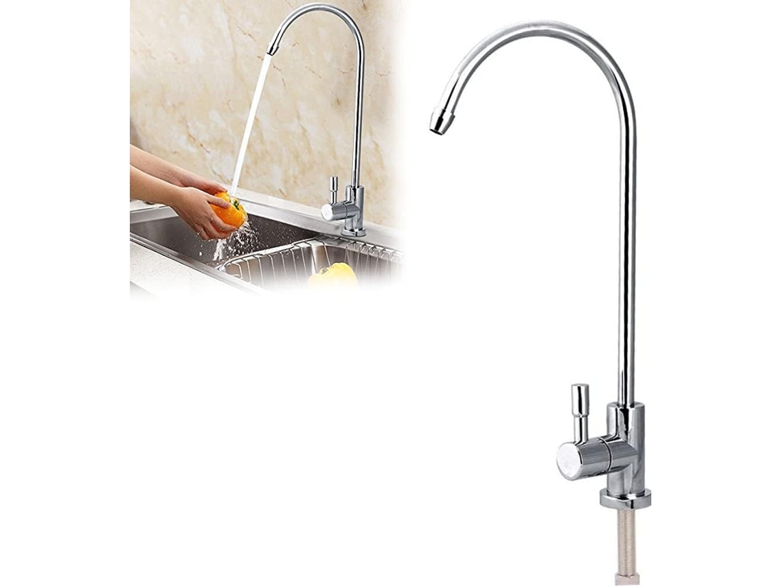 Torneira Misturadora De Cozinha, Monocomando, Monocomando Com Rotação De 360 Graus, Água, Água Potável, Osmose Reversa, 1/4"