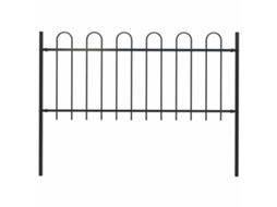 Vidaxl Cerca De Jardim Boxtel Com Topo Em Arco, Em Aço, 170x80 Cm, Preto