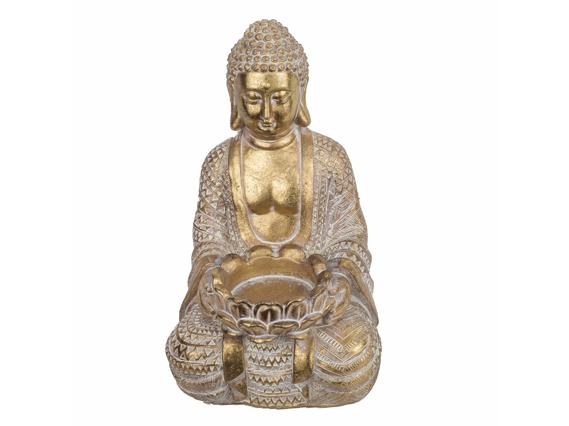 Castiçais SIGNES GRIMALT Buda Resina 10x18,5x11 cm