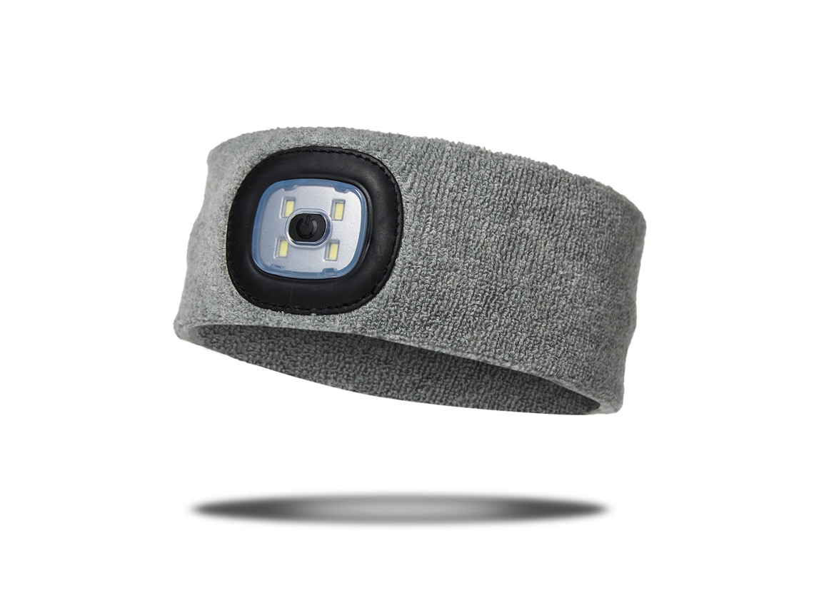 Faixa de cabeça esportiva BRILVIBERA, recarregável USB, elástica, antiderrapante