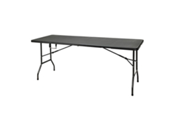 Mesa Dobrável Preta Well Home Com Mecanismo De Travamento Automático 180x70x74cm Wellhome
