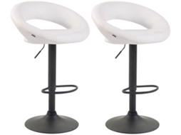 Conjunto de 2 bancos de bar Olinda em imitação de pele branco/preto CLP