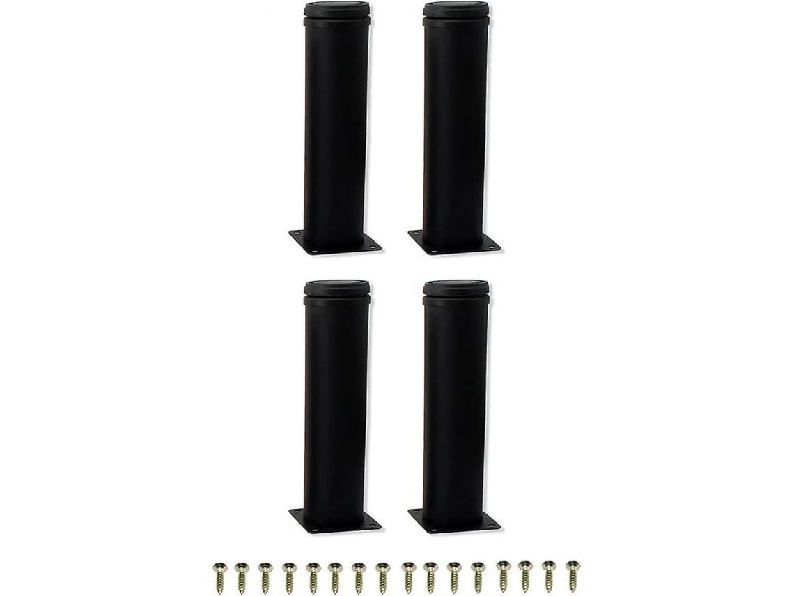 2026 4 Peças de Pés de Móvel Ajustáveis de Aço Inoxidável Preto 20cm Elq 200mm