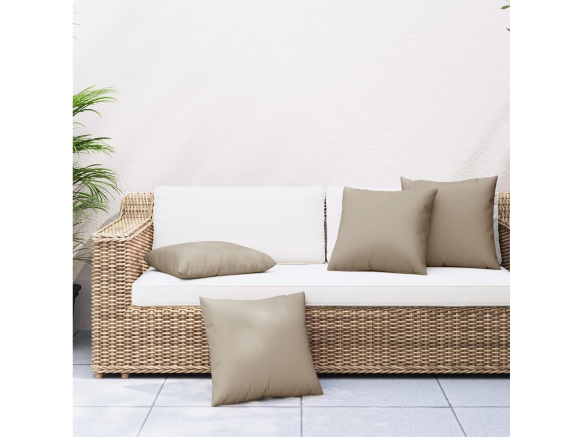Vidaxl Almofadas De Sofá 4 Pcs 50x50 Cm Tecido Cinza-acastanhado