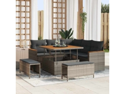 Vidaxl Conjunto De Sofá De Jardim 8 Unid. 5-número De Lugares Cinzeto