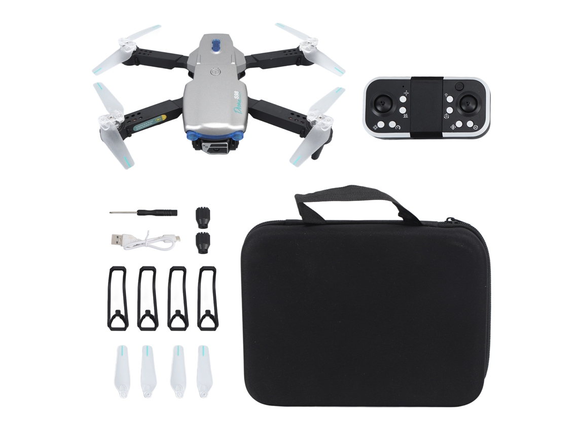 Drone Rc Quadcopter Plegável Com Câmera 4k Dupla Evitação De Obstáculos Luzes Led Para Acima De 14 Anos