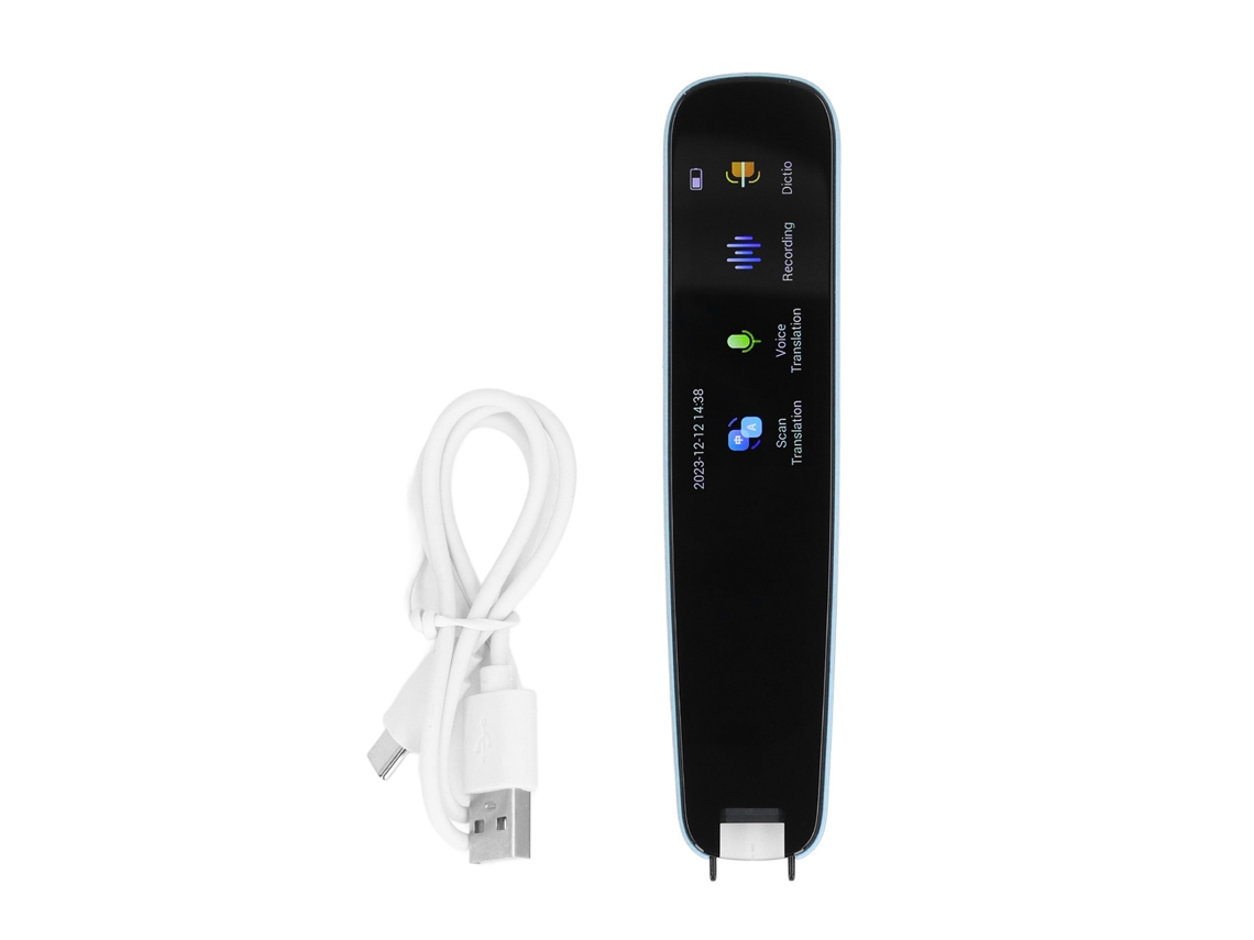 Ats lápiz Scanner de Tradução com 12 Idiomas, Alta Velocidade e Precisão, Operação por Botão e Tática, Gravação Inteligente, Azul