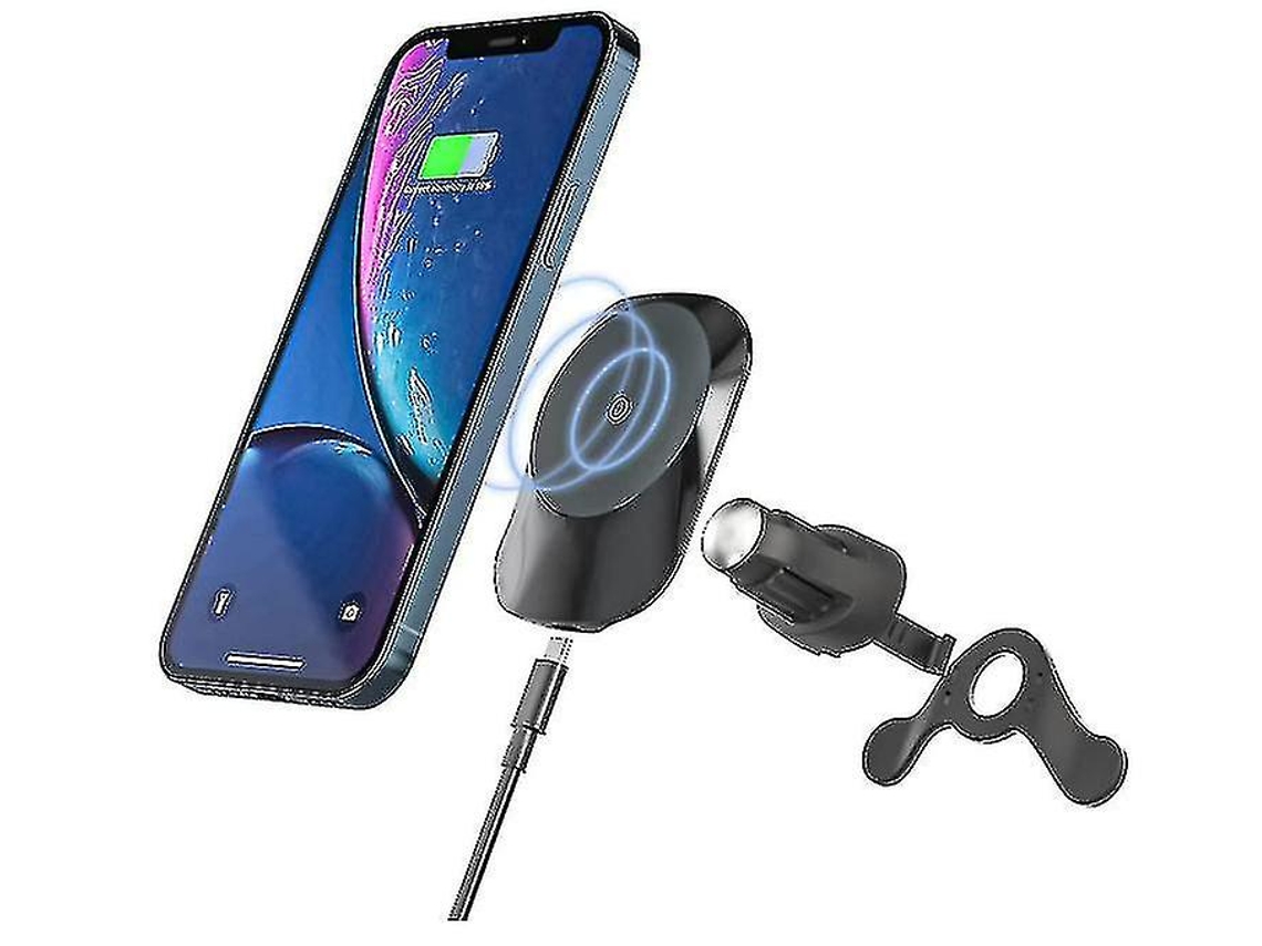 Carregador Carro Qi Fast Para Samsung Yizhood Magnética Branco
