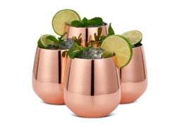Taças de Vinho em Aço Inoxidável com Haste em Ouro Rosa e Inquebrável SUNNY SPACES (exceto Canudos)