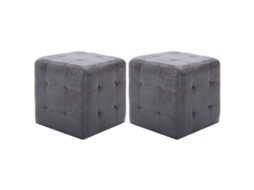 Pouffe, Pouffes Vidaxl Cinzeto Couro Artificial (n/a)