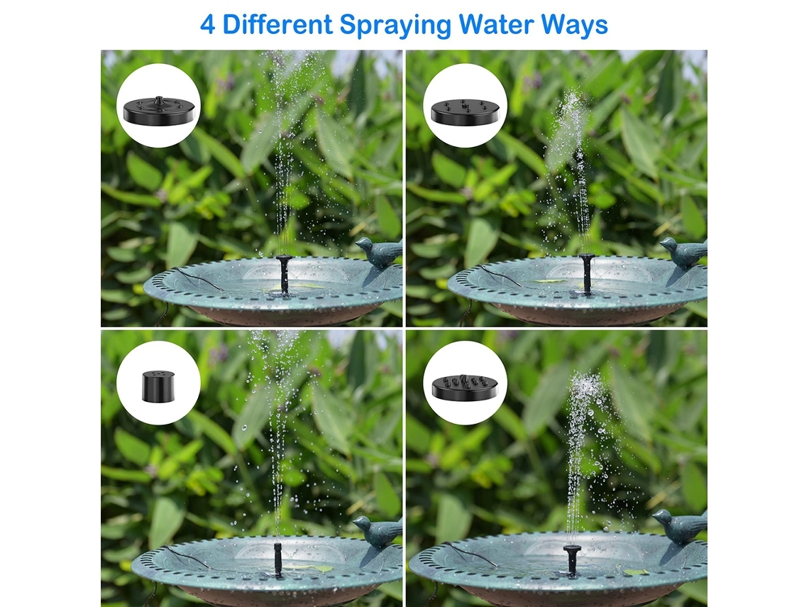 Água Fonte De Água Movida A Energia Solar Com Estaca Para Banho De Pássaros Ao Ar Livre Piscina Jardim Tanque De Peixes Quintal*
