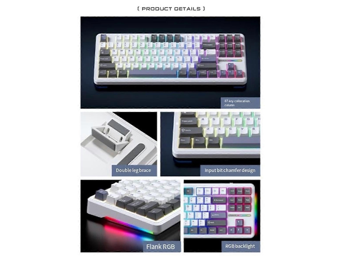 Teclado Mecânico Aula F87 Com 87 Teclas, Teclado Sem Fio Com Troca A Quente, Rgb Pbt, Teclado Para Jogos Ly Ebike