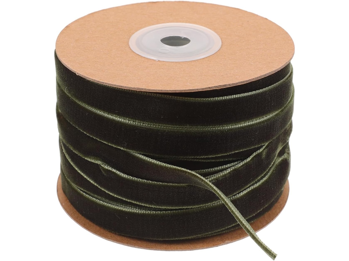 Fita de veludo Ibasenice de 1 cm para presentes Embrulho, fácil de cortar e sem vincos, ideal para decoração de mesa e