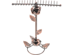 2026-organizador De Joyas De Hierro Bronce Vintage Estilo Rosa Para Aretes Collares Pulseras Mesa 31x25cm