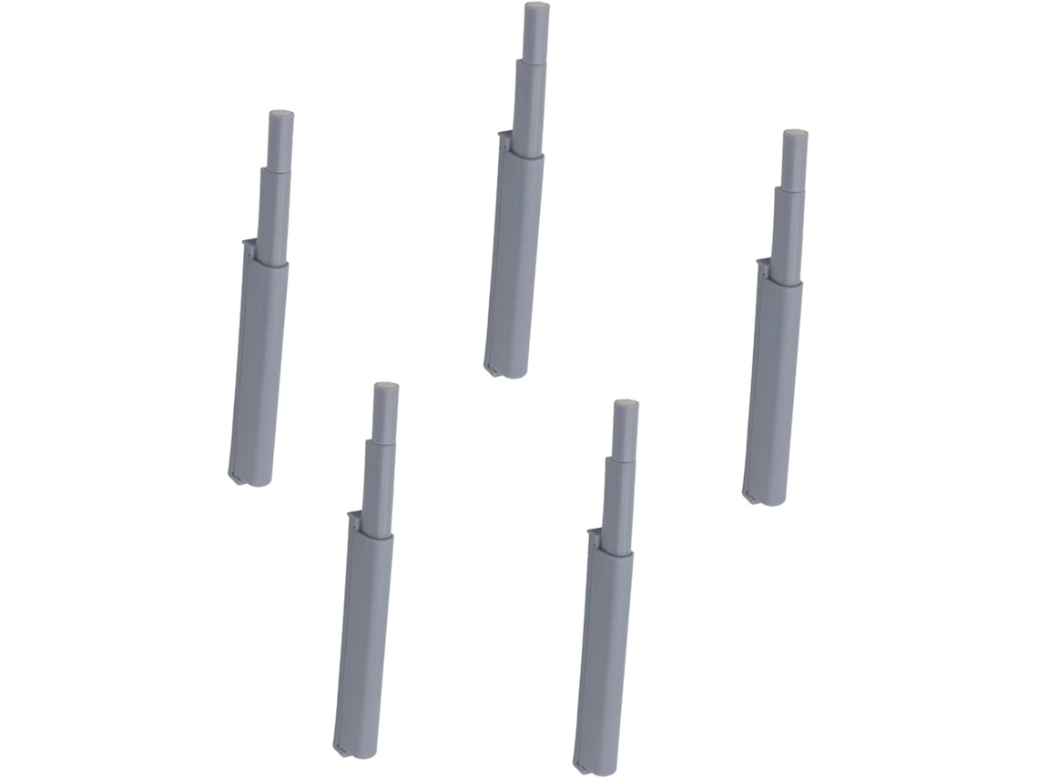 Conjunto De 5 Dobradiças Fechamento Suave Para Portas Armário Com Amortecedor Toque, Cor Cinza, Para Gavetas E Armários