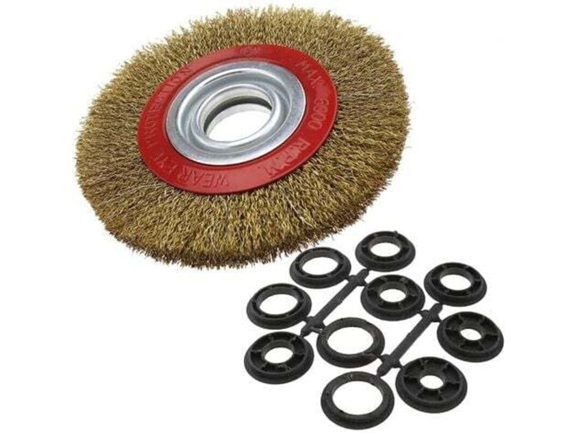 Escova Redonda de Aço para Limpeza Rebolos, Diâmetro 125 Mm/150 Mm/200 Mm BRILVIBERA
