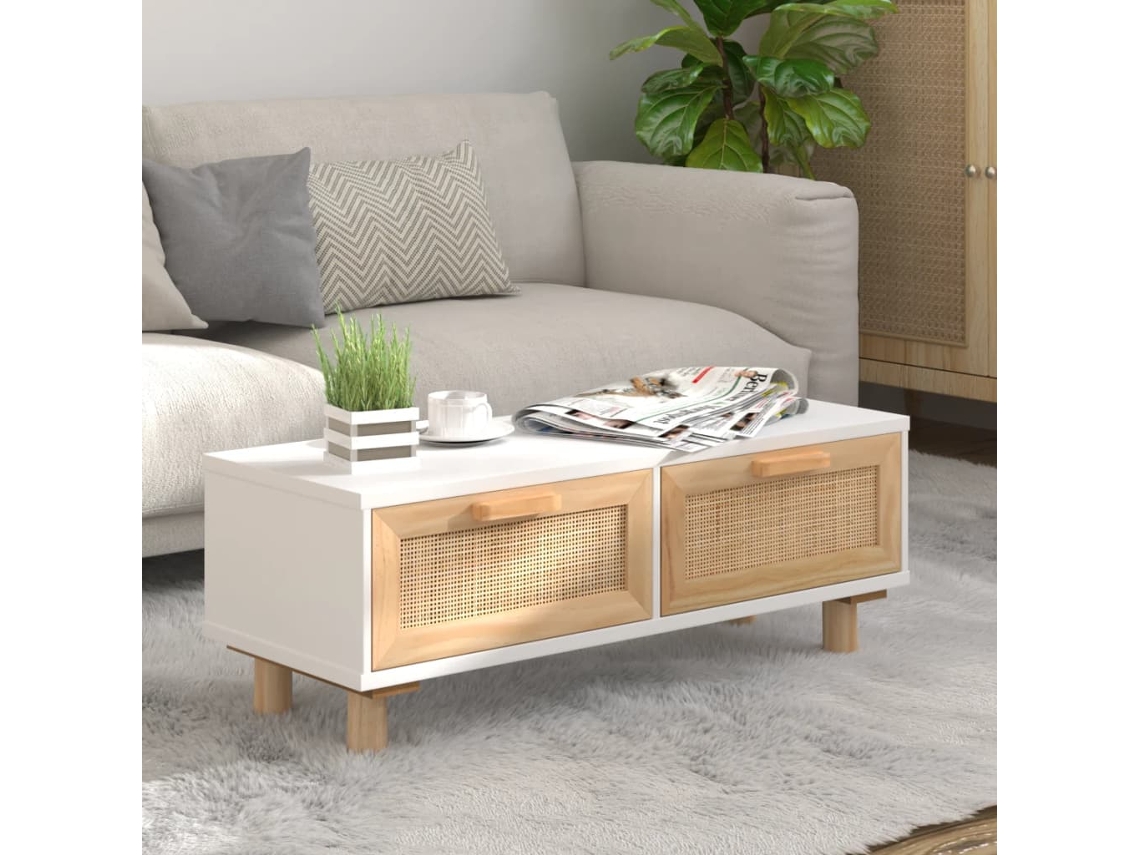 Mesa De Centro | Mesa De Apoio Mesa De Café 80x40x30 Cm Deriv. Madeira/pinho Maciço Branco Wsd955877 Lovely Home