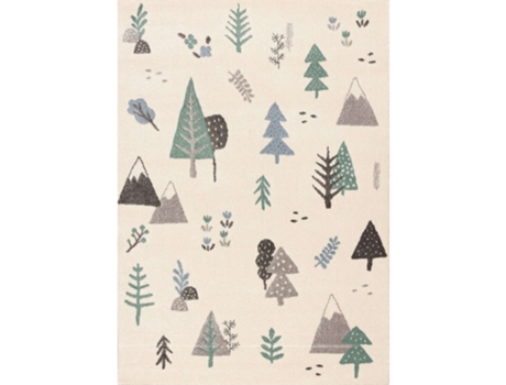 Tapete Yellow Tipi Magic Forest Polipropileno Bege (160x230cm)