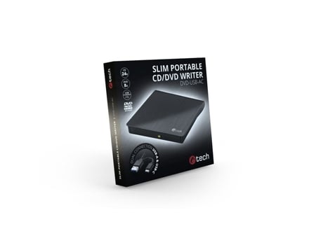 Gravador De Dvd Externo C Tech Dvd Usb Ac, Usb 2.0, Usb A/tipo C