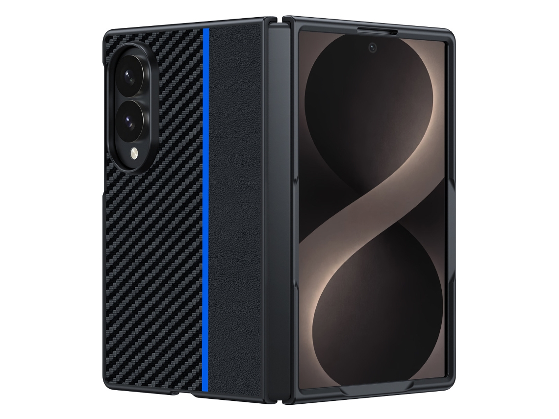 Capa Para Samsung Galaxy Z Fold8, Capa Protetora Ultrafina Em Couro Pu Digitallab (preto Azul)