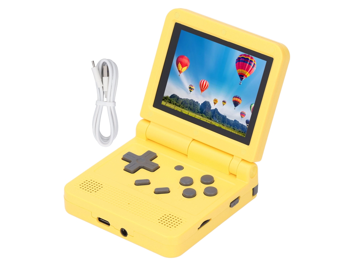 Console de Jogos Portátil Flip Retrô com Tela de 3 polegadas ajustável e 15 emuladores | S/MARCA