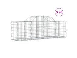 Gabion Basket, Gabion Baskets Vidaxl Prateado Ferro (200 X 50 X 60/80 Cm)